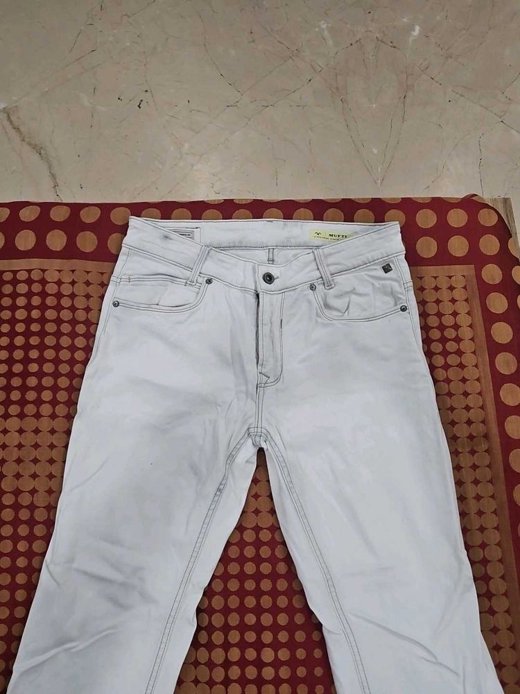 Mufti White Coloured Jeans