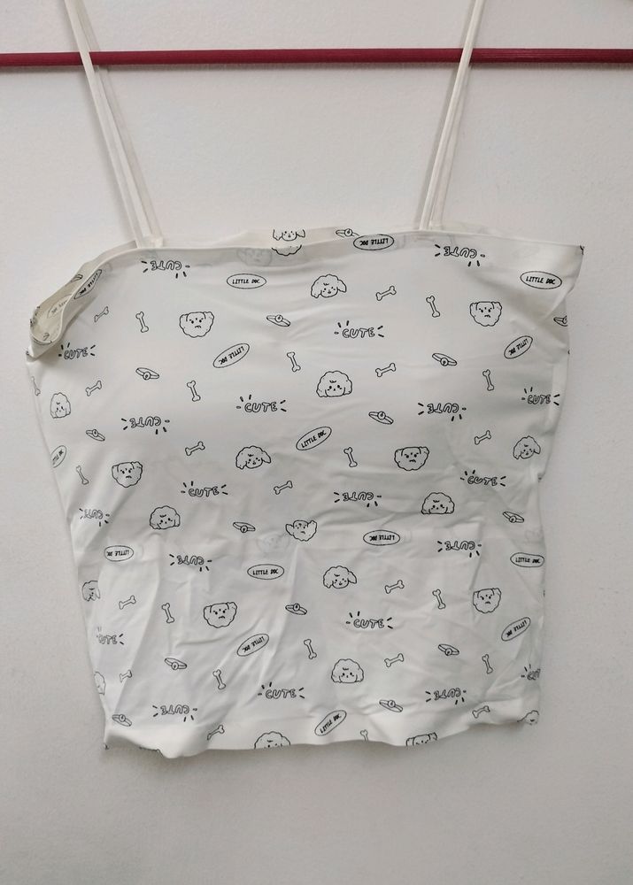 White Cute Spaghetti Top