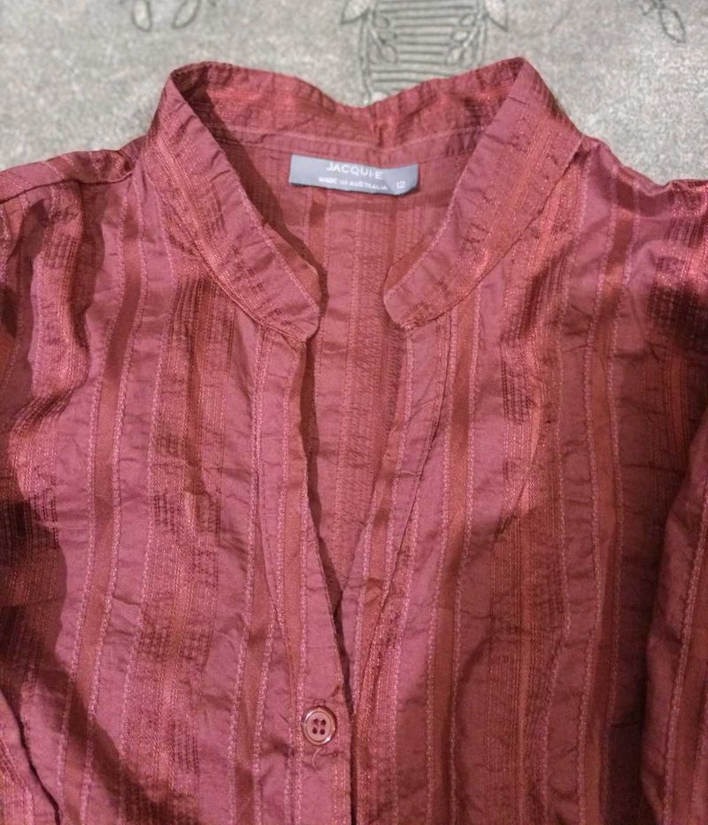 Maroon Button-Up Top