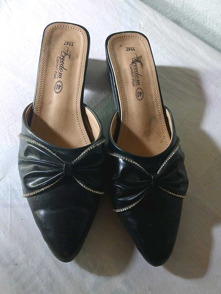 Black Bow Mules