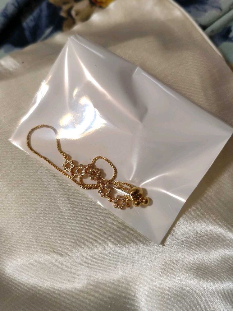 Combo - 5 Silver Gold Polish Adjustable Bracelet