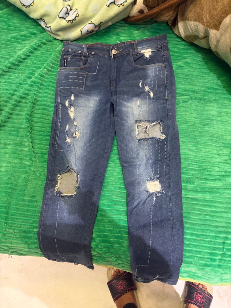 Distressed Denim Jeans