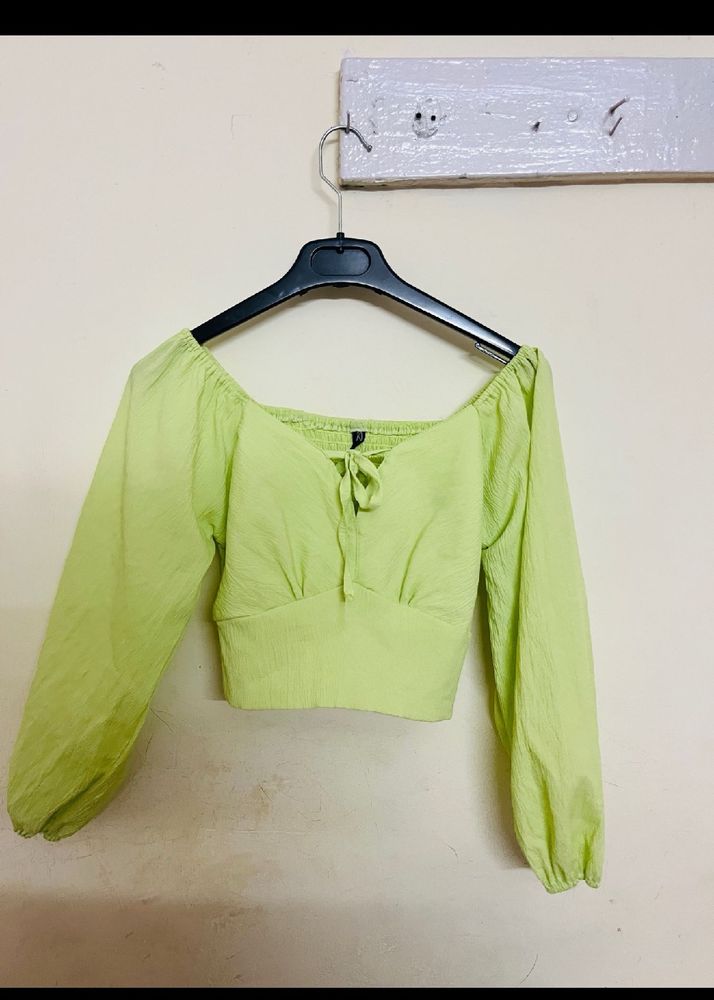 Green Crop Top