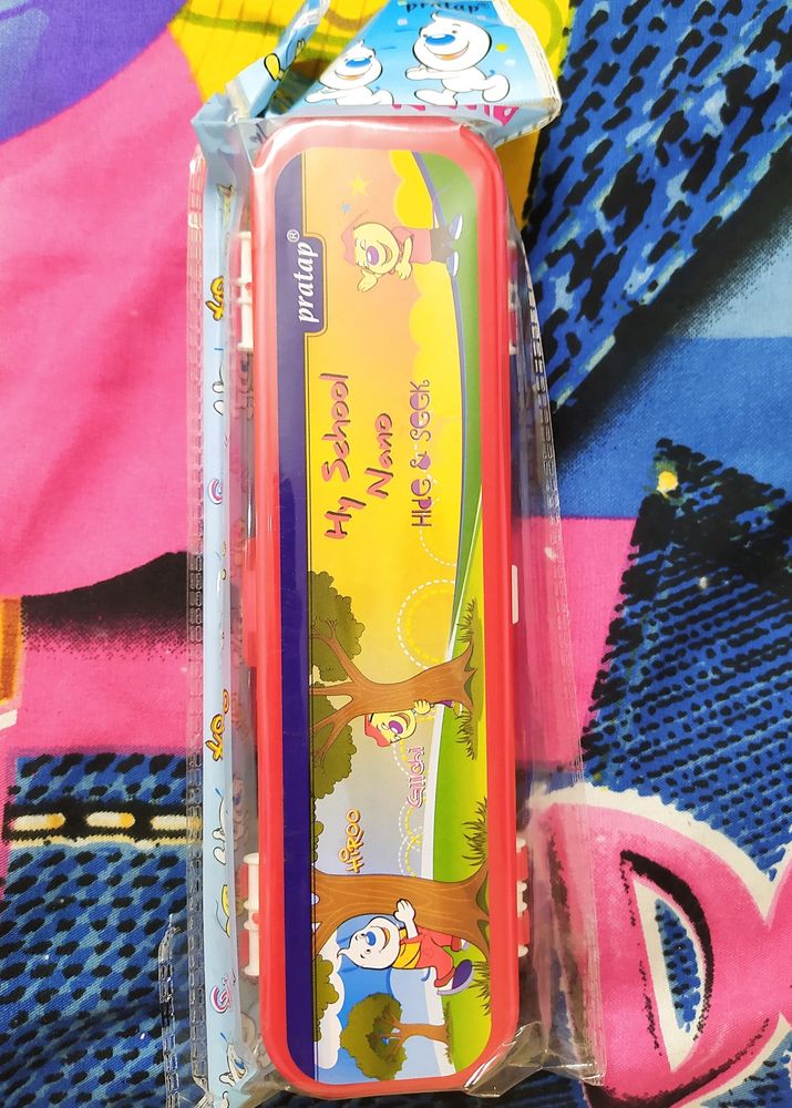 Kids Favourite , double side pencil box(new with cover&amp;price)