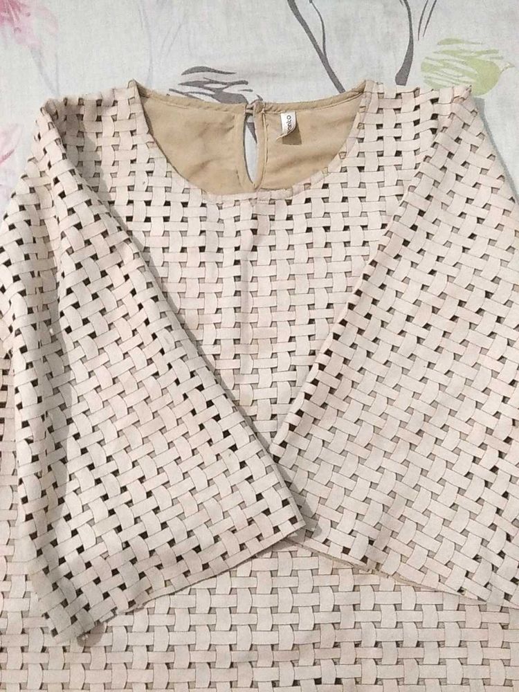 Beige Woven Top