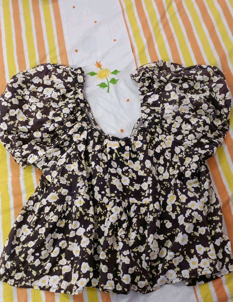 Cute Black Peplum Top For Women