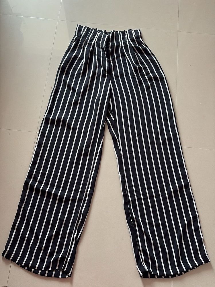Striped High-Waisted Palazzo Pants