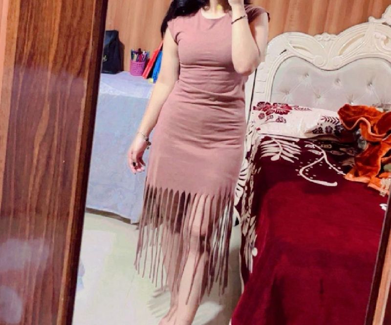 Women Sheath Dress With Fringes
