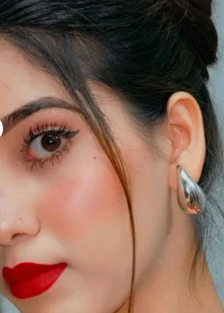 Silver gold Teardrop Earrings spiral earing