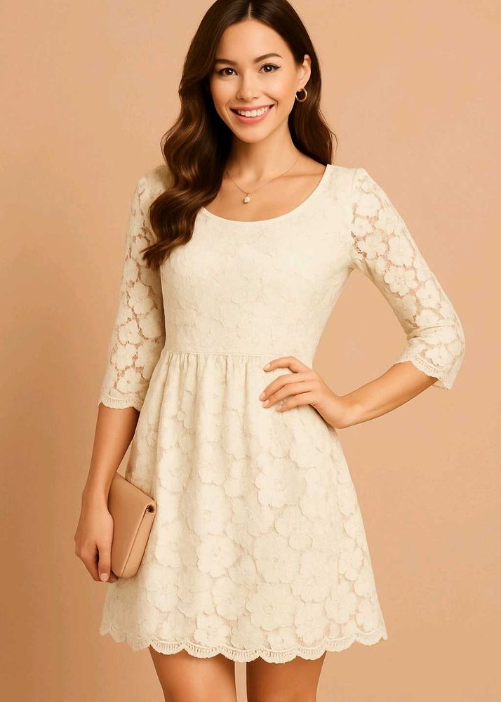 Floral Lace Elegance Fit &amp; Flare Dress