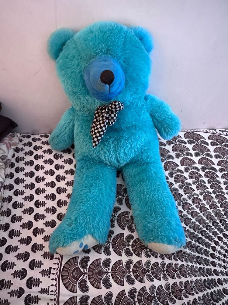 4 Feet Blue Teddy Bear In Really Good Condition