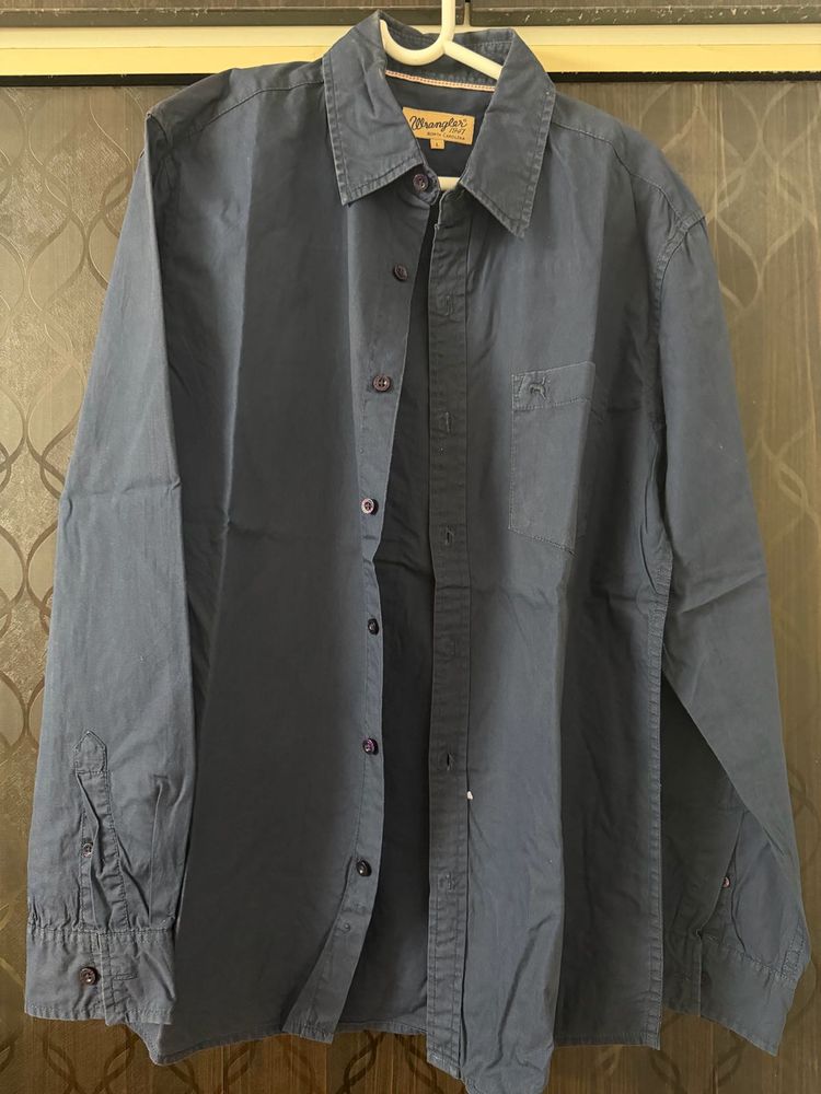 Wrangler Blue Casual Shirt