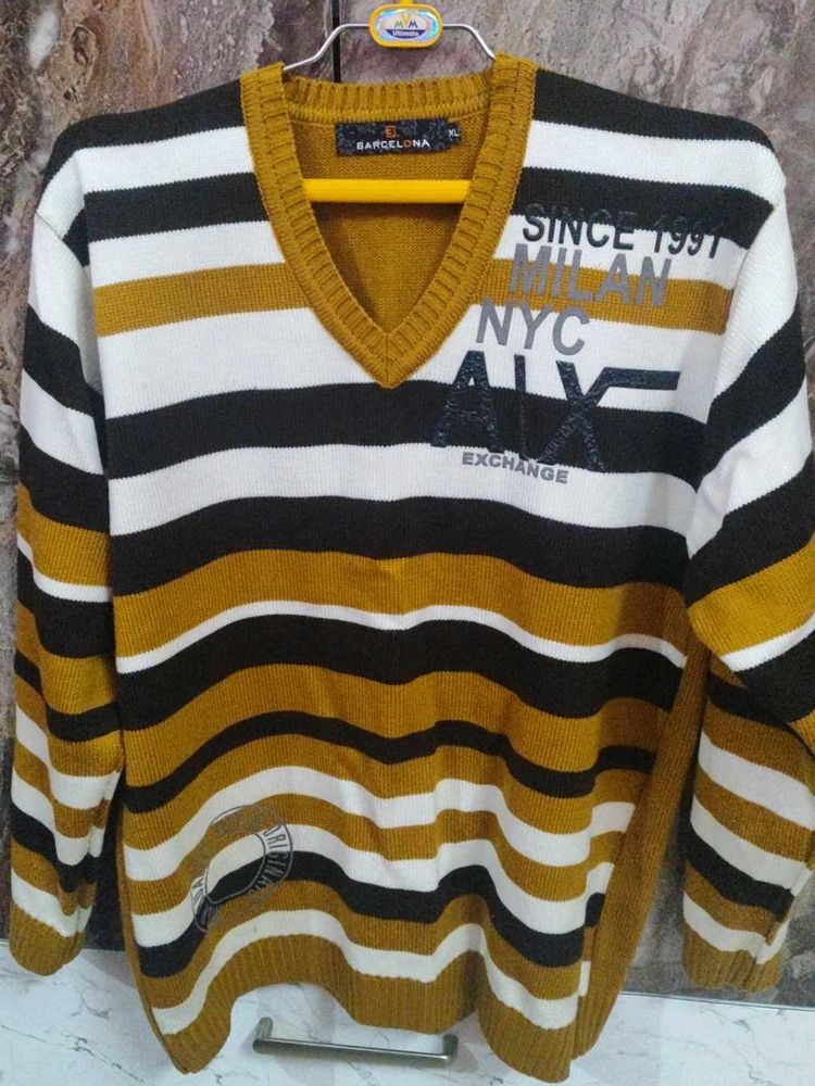 Striped V-Neck Sweater