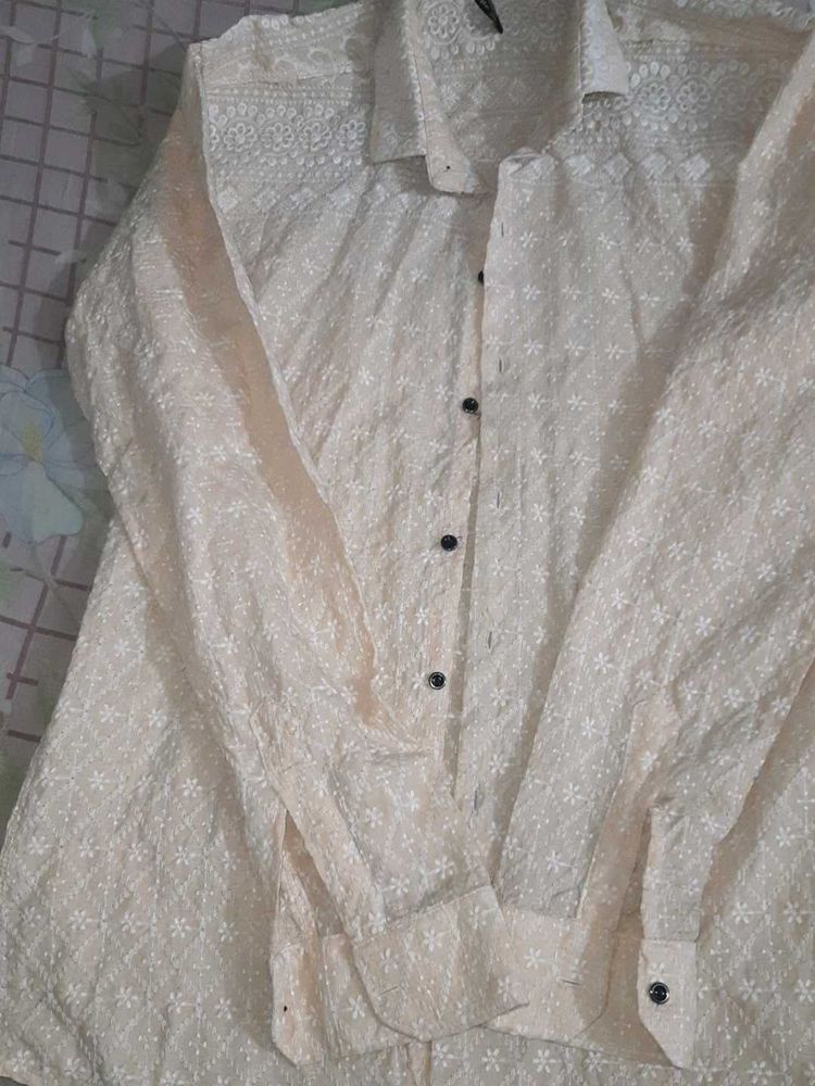 Embroidered White Shirt