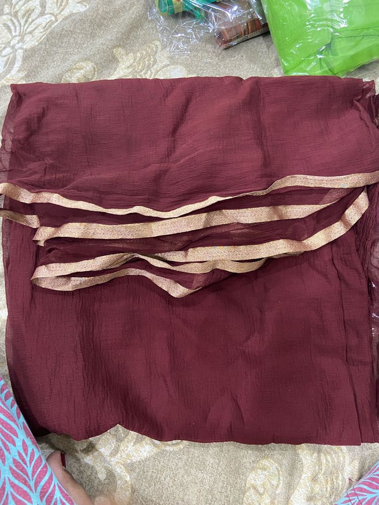 Maroon/coffee Colour Saree (brand New)