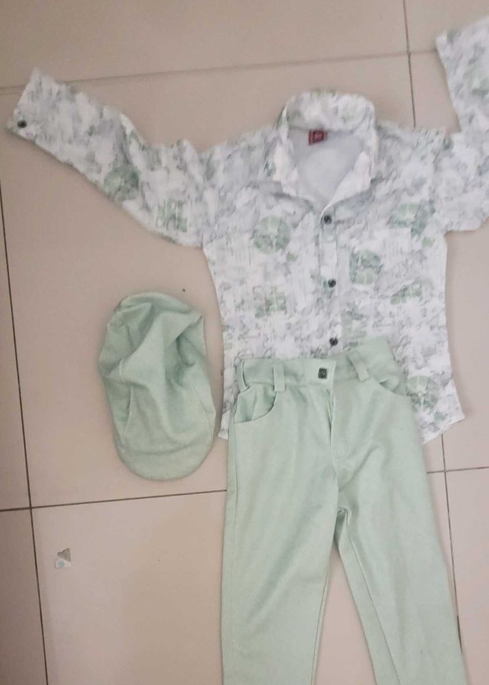 Boys Shirt Pant Cap Combo