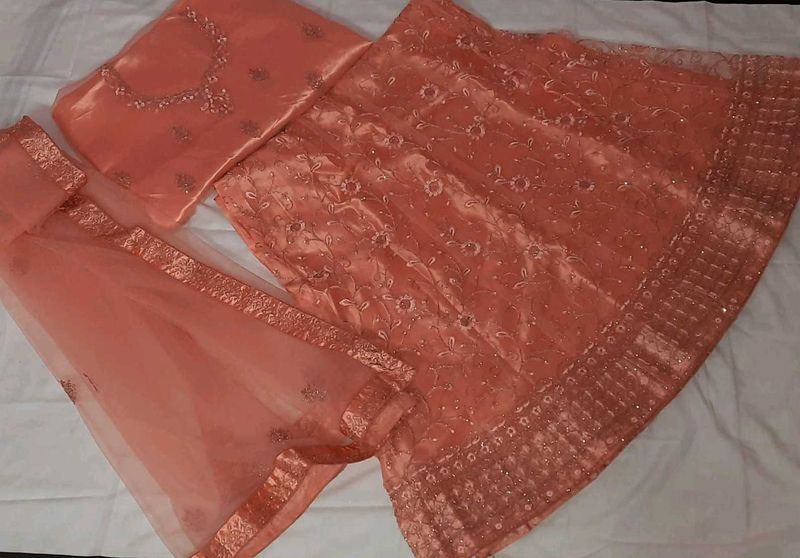 Peach Bridal Lehenga