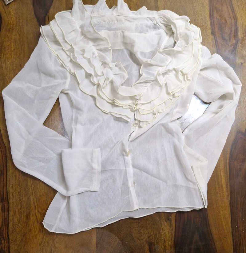 White Ruffled Shirt