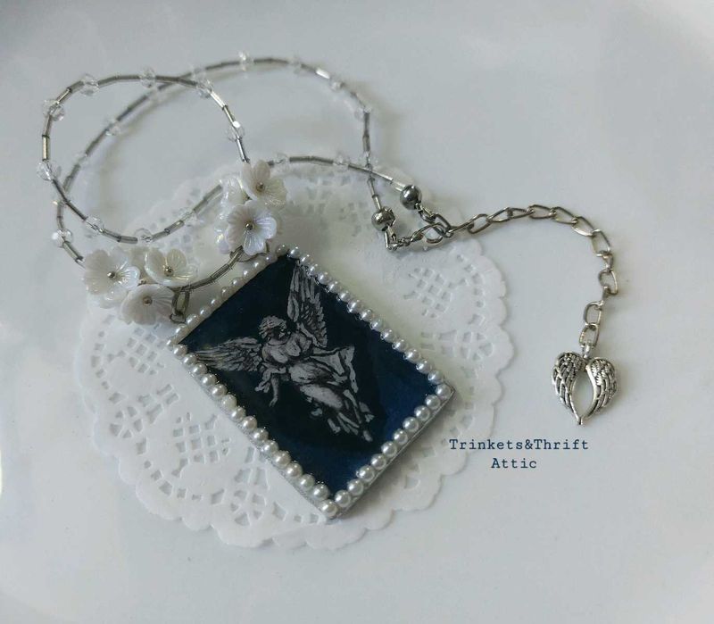 Angel Serenity Clay Pendant Necklace