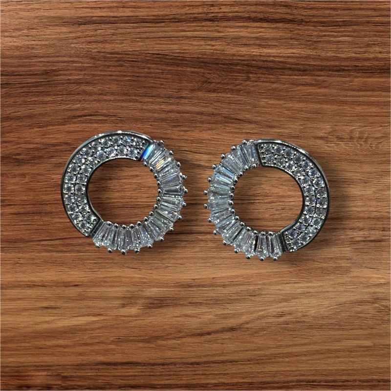 Sparkling Silver Twilight Circle Earring