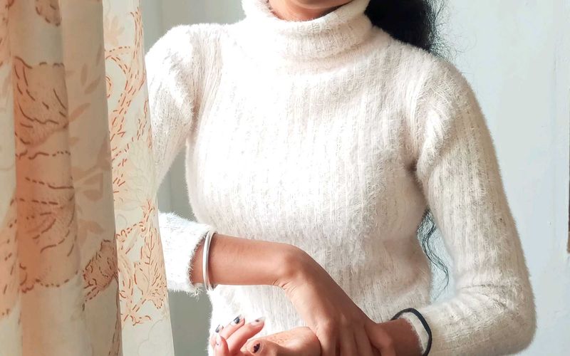Cozy White Turtleneck Sweater
