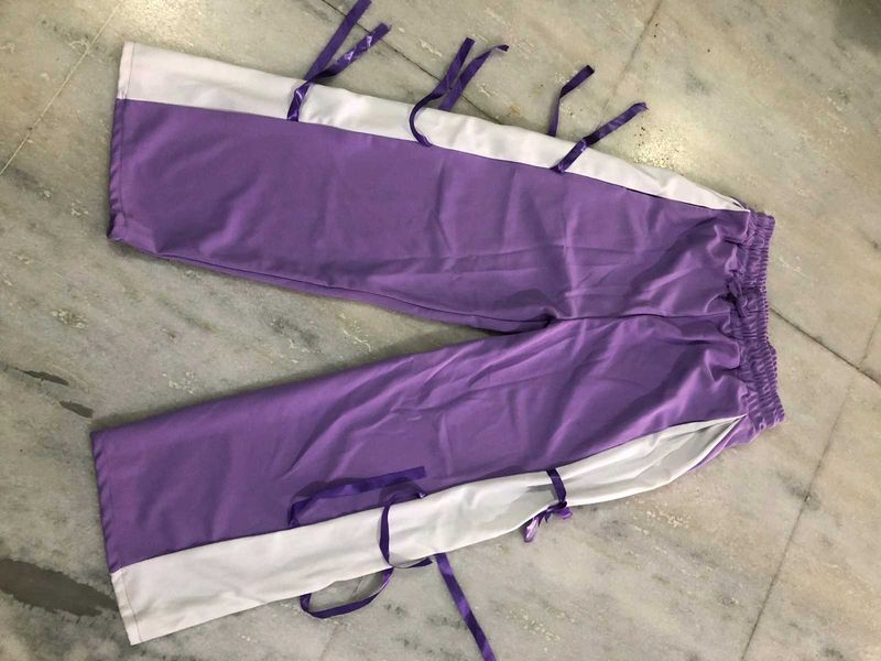 Stylish Purple &amp; White Pants