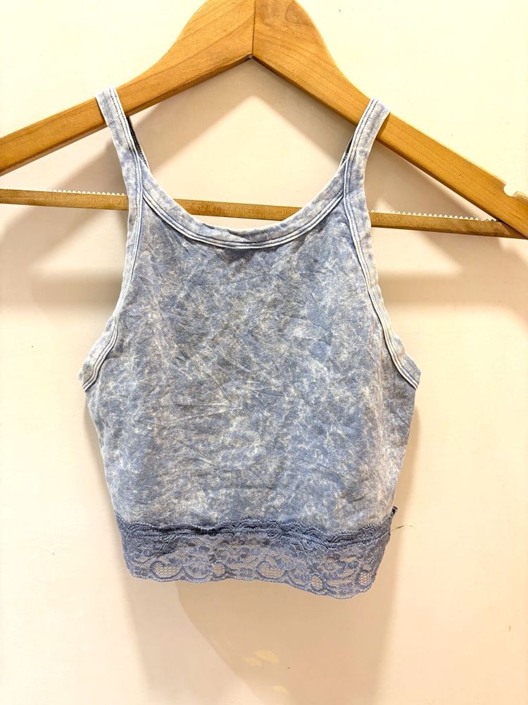 Beautiful Lace Trim Crop Tank