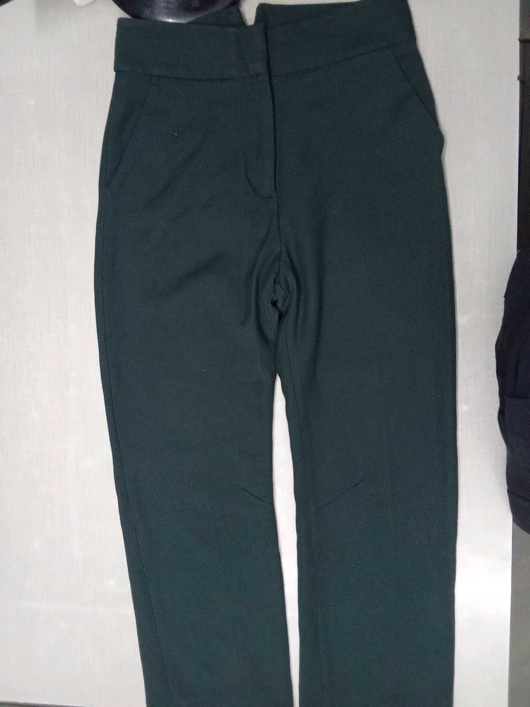 ZARA WOMEN Green Trousers