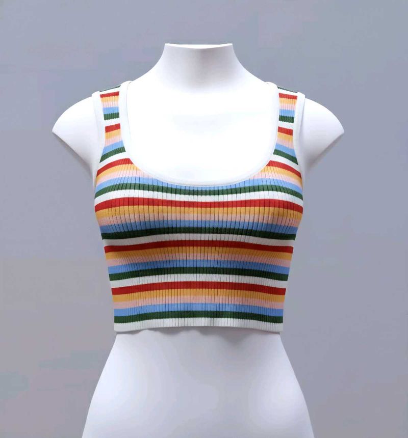 Striped Crop Tank Top