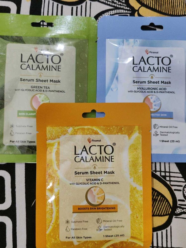 Lacto Calamine Sheet Mask 🎭 Set
