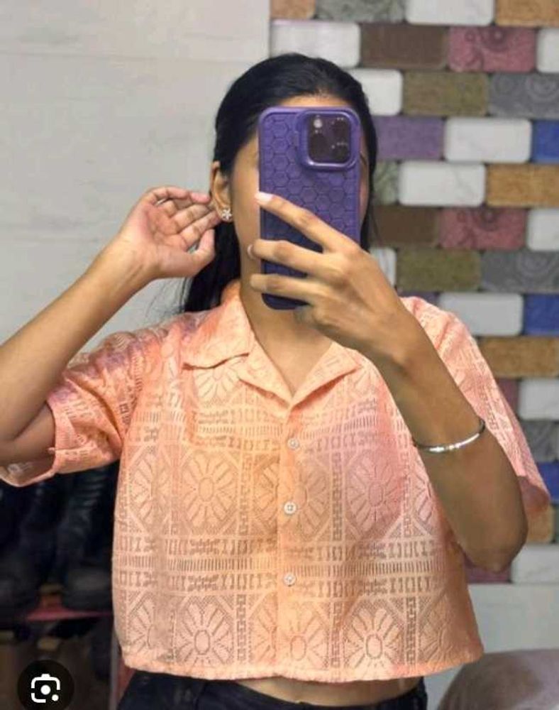 Stylish Net Crop Shirt For Women S Size Ize