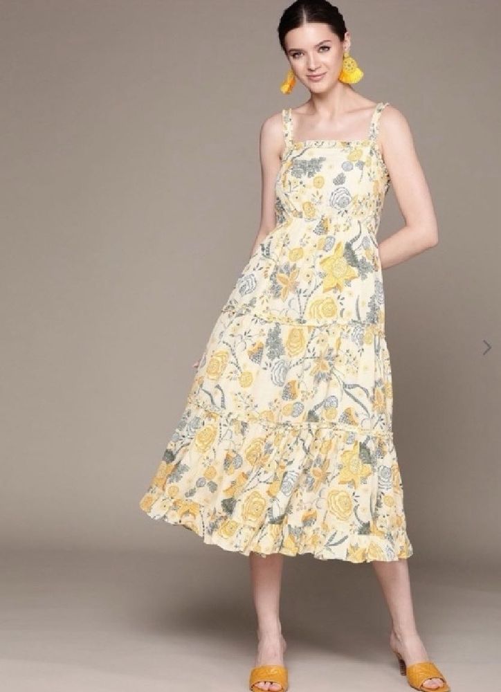 LABEL RITU KUMARFloral Print A-line Dress with Spa