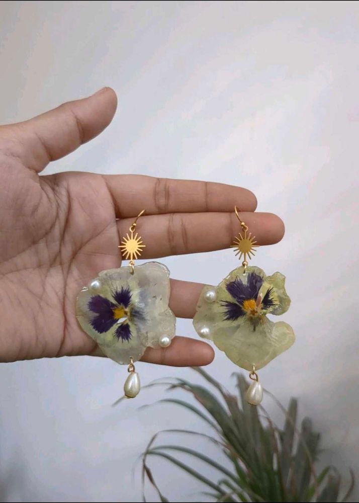 Real Flower Resin Earrings