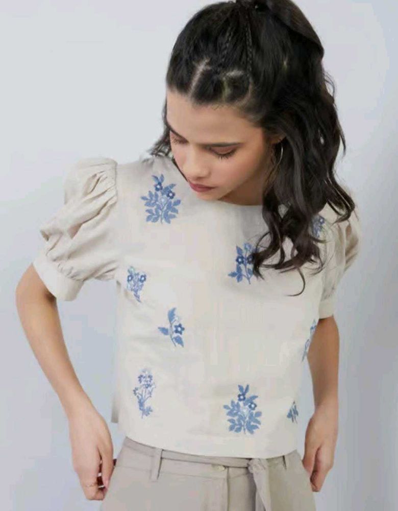 Blue Floral Top