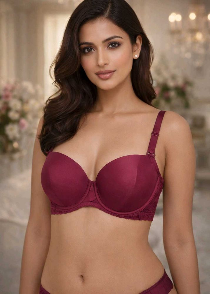 🇳🇿🎀💫Burgundy Lace Trim Bra