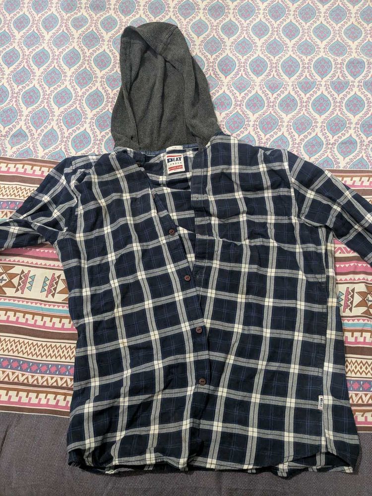 Hooded Plaid Shirt