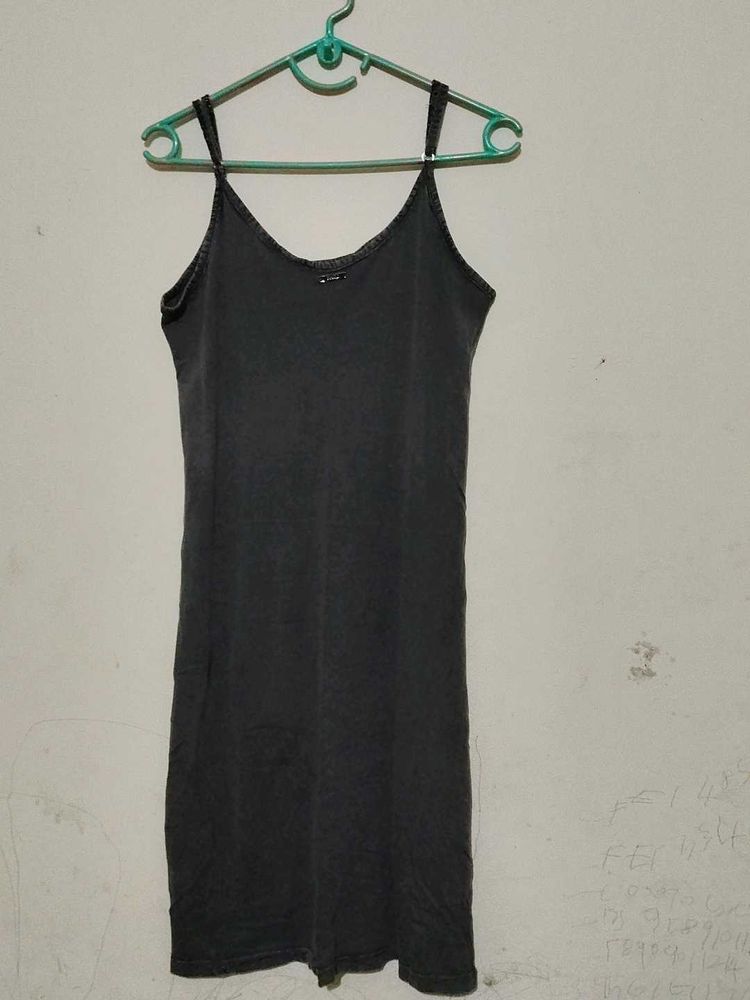 Simple Gray Dresswith Adjustable Strap Not Used