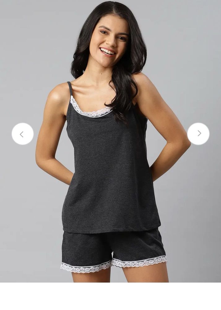 Cute Lace Trim Cami &amp; Shorts Set