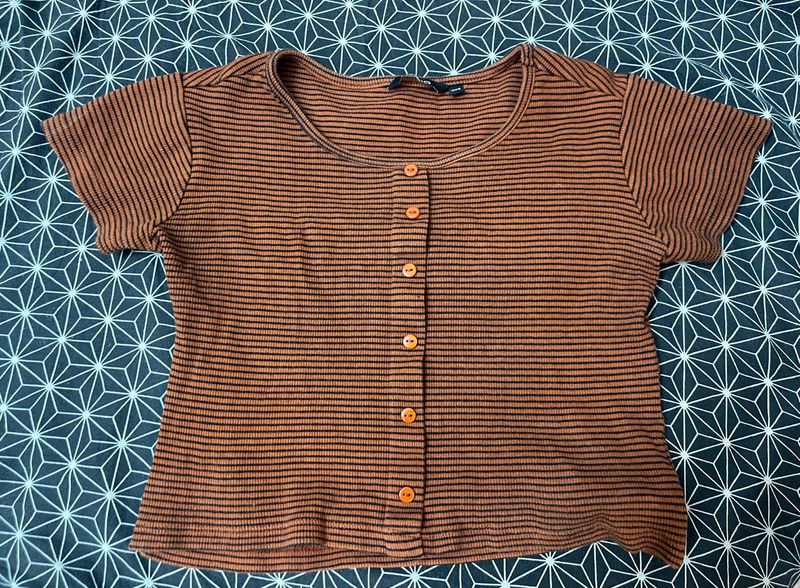 Striped Buttoned Top