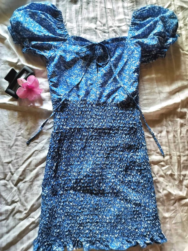 Blue Floral Mini Dress 👗