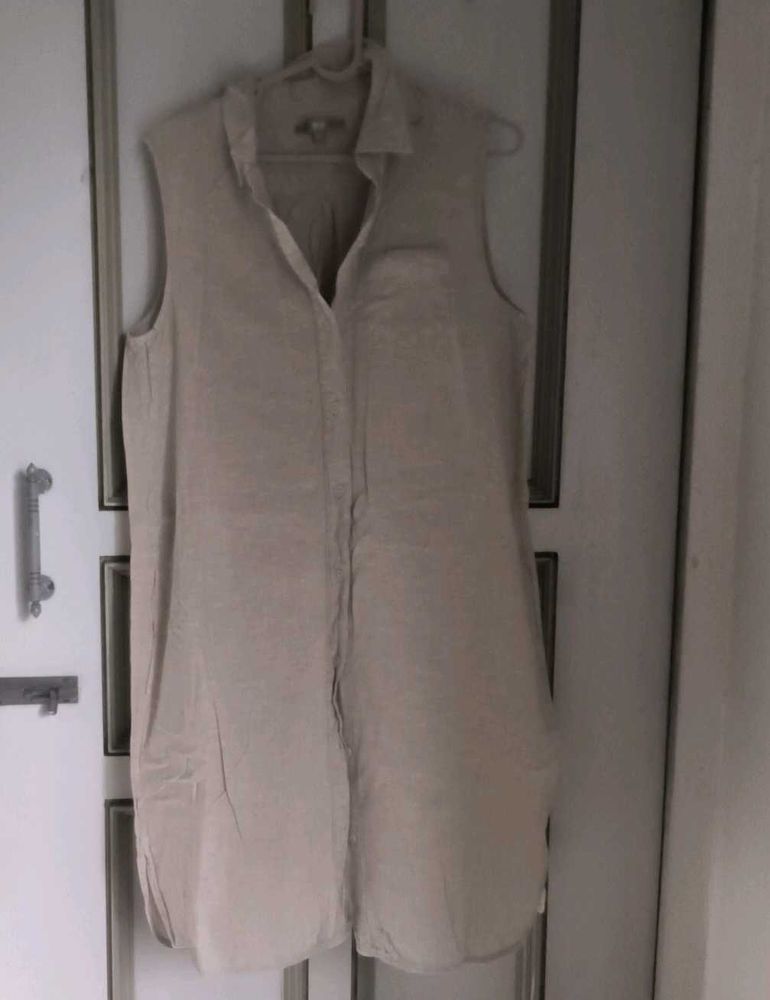 Sleeveless Shirt Dress