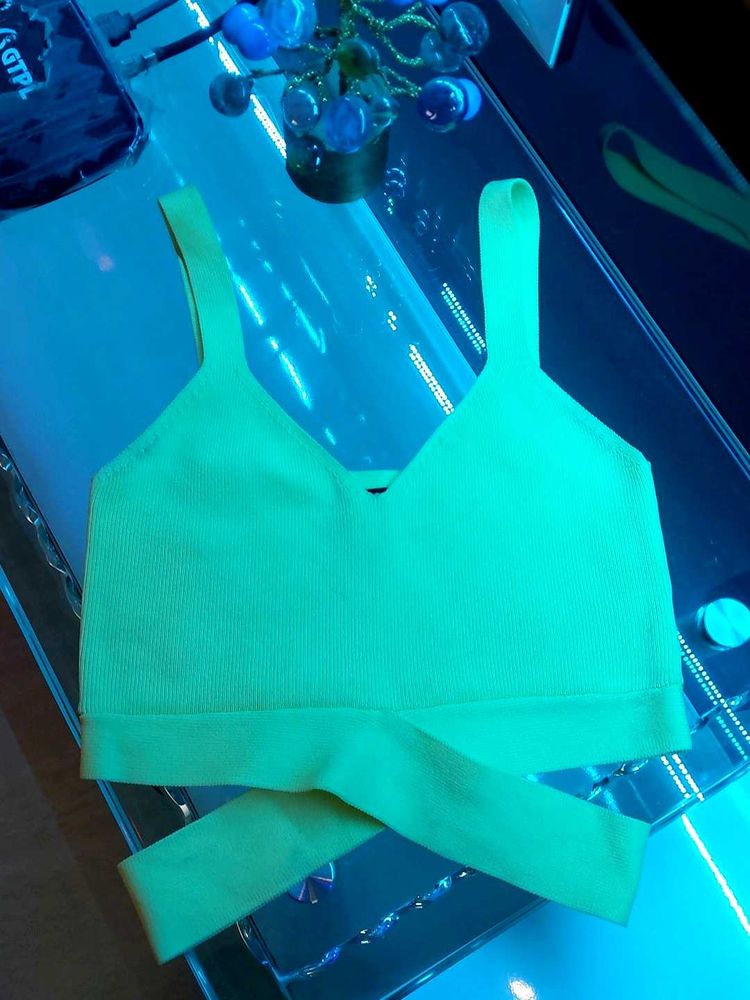 yellow Cropped Tank Top