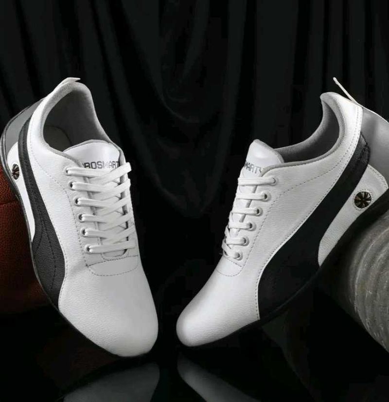 Stylish Black &amp; White Casual Shoes