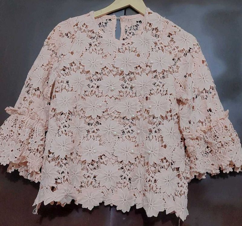 Beige Color Lace Top For 36 Bust
