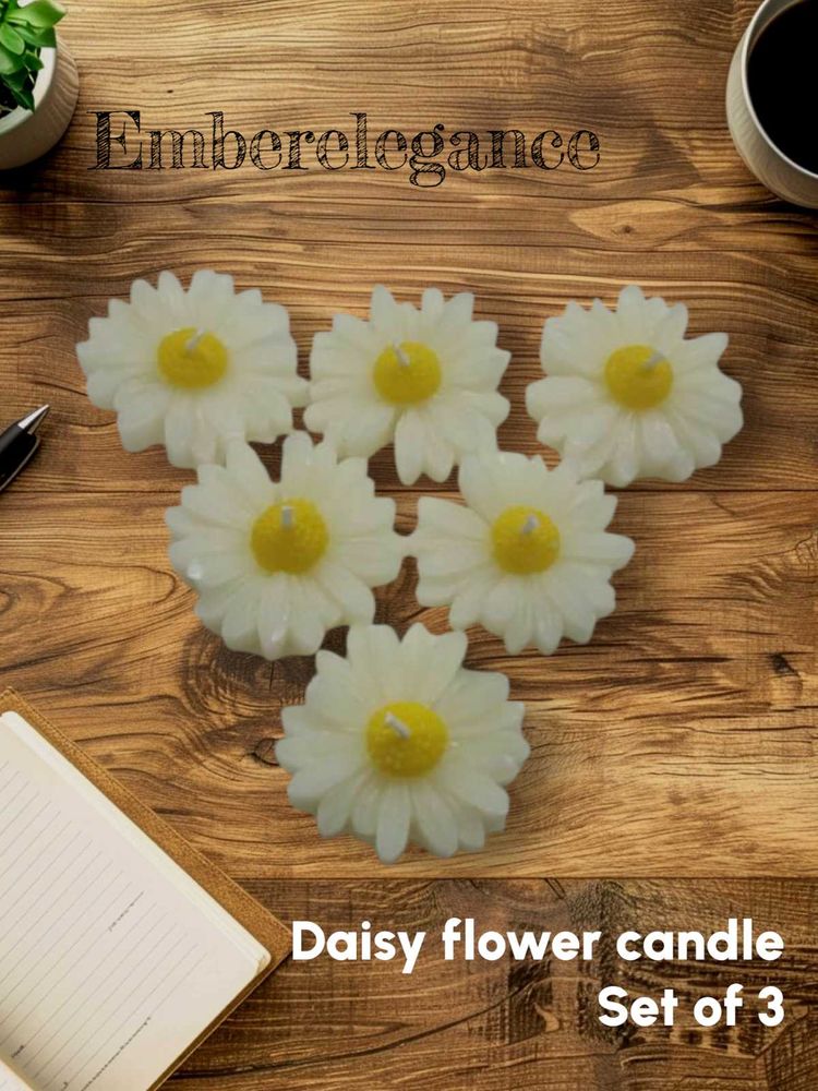 Daisy Flower Candle Set