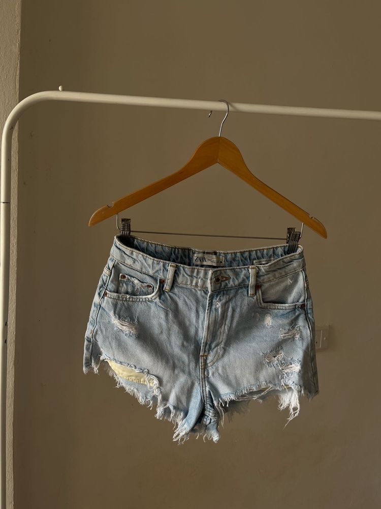 ZARA Denim High Waist SHORTS