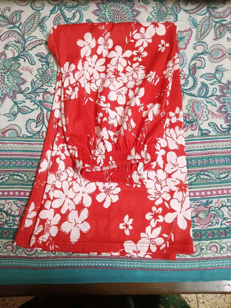 Red Floral Print PALAZZO Pants
