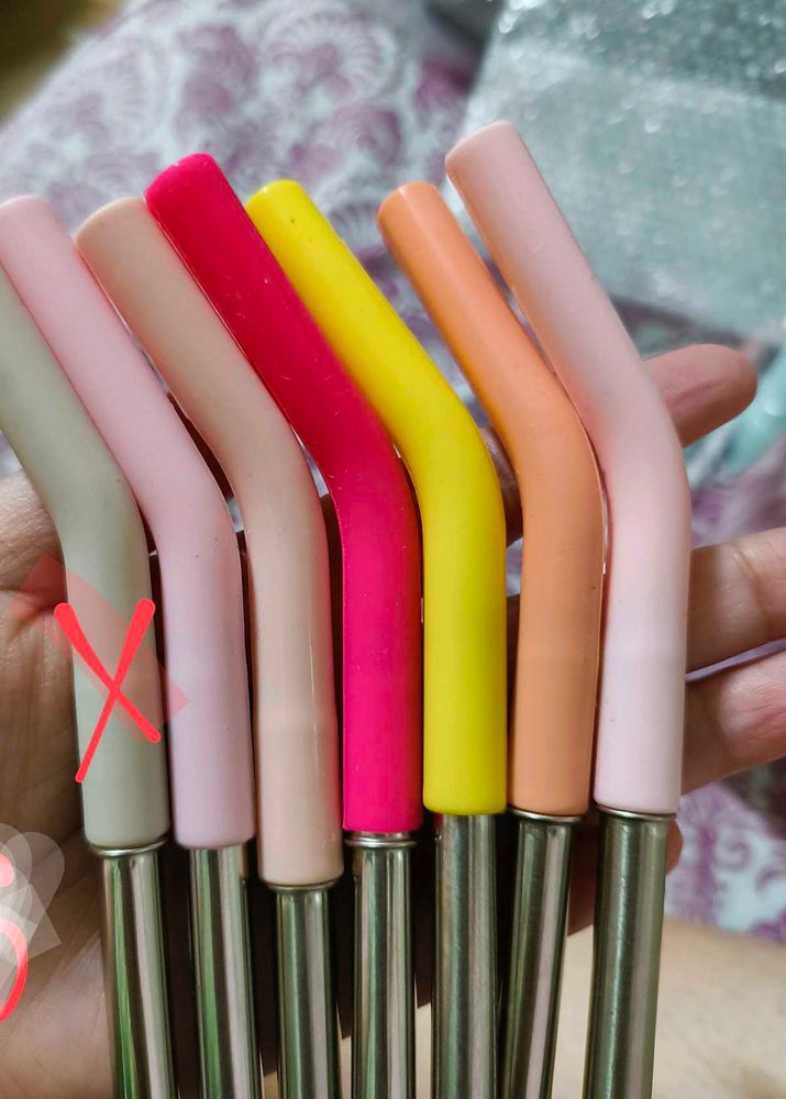 Stainless Steel Straws With Tip &amp; Cleaning Brush