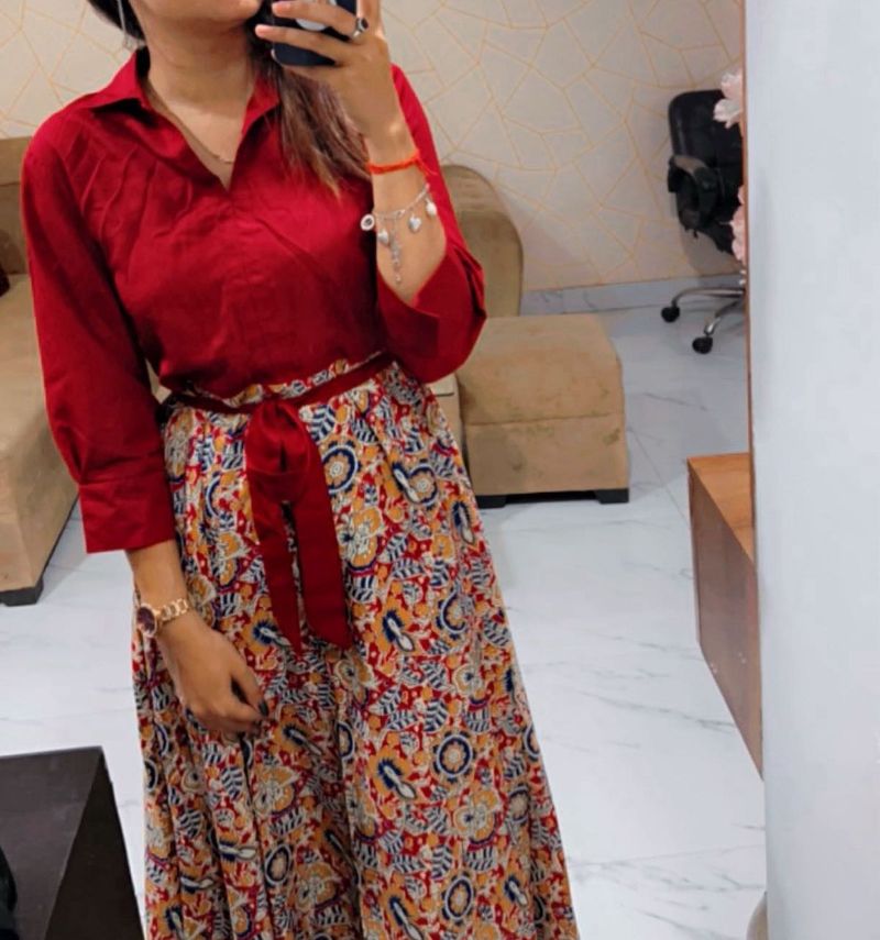 Red Floral maxi dress