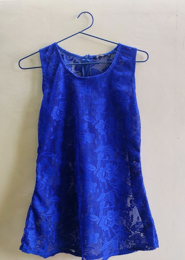 Netted Electric Blue Top